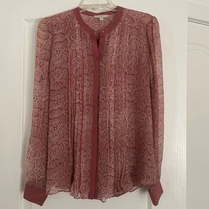Joie Print taupe Silk Blouse
